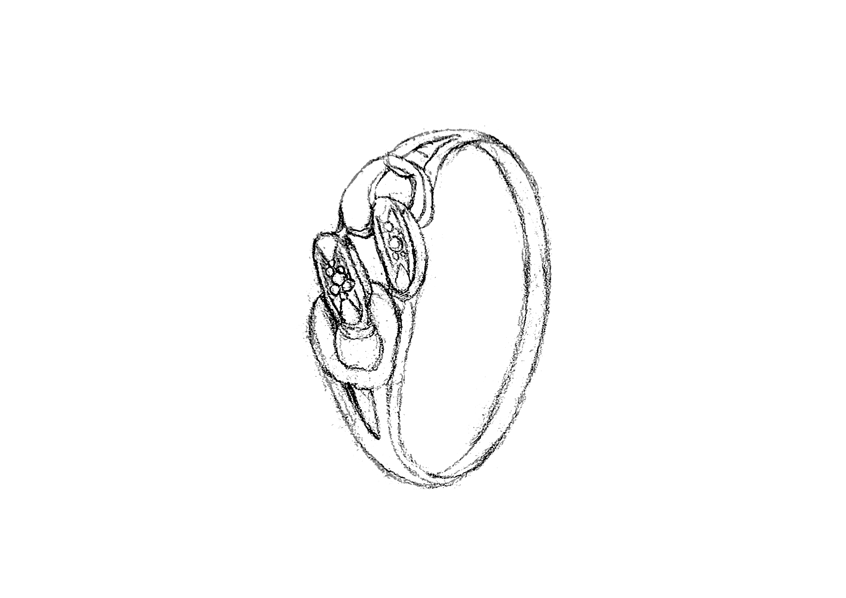 Image dessin bague argentée